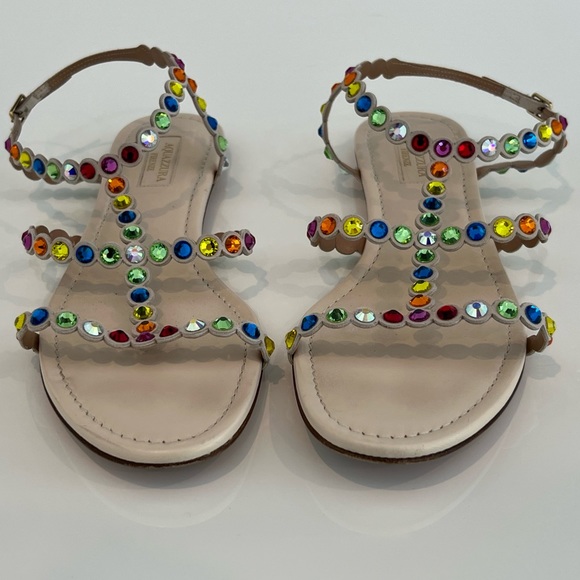 AQUAZZURA MULTI COLOR SANDALS SIZE 8 - Picture 9 of 16